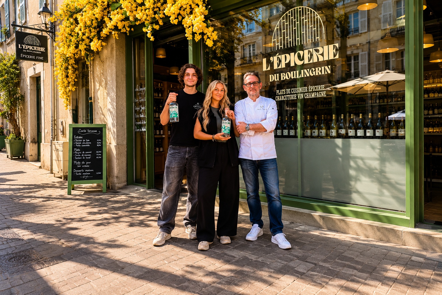 L'équipe de L'Épicerie du Boulingrin en cuisine, trattoria italienne à Reims