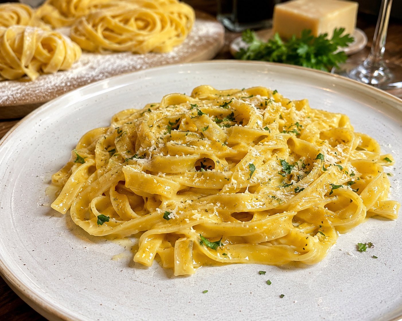 Pâtes fraîches maison faites à la main, trattoria à Reims